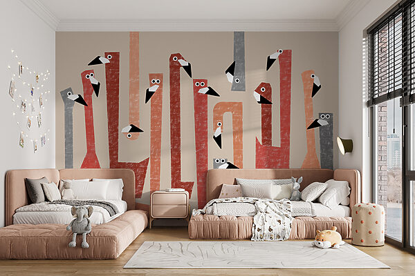 Fototapety Fototapety Skupina vtákov s rôznymi farebnými tvarmi (Katalógové číslo: w01003)