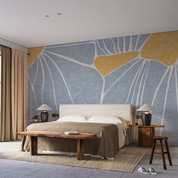 Fototapety Modrý a žltý vzor