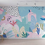 Fototapety Farebný vzor s rôznymi tvarmi a farbami