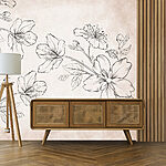 Fototapety Wall murals Drawing of flowers on a white background