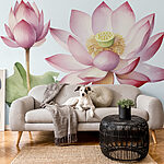 Fototapety Wall murals Lotus blossoms bloom in serene waters.
