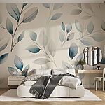 Fototapety Wall murals Pattern of leaves on a white background