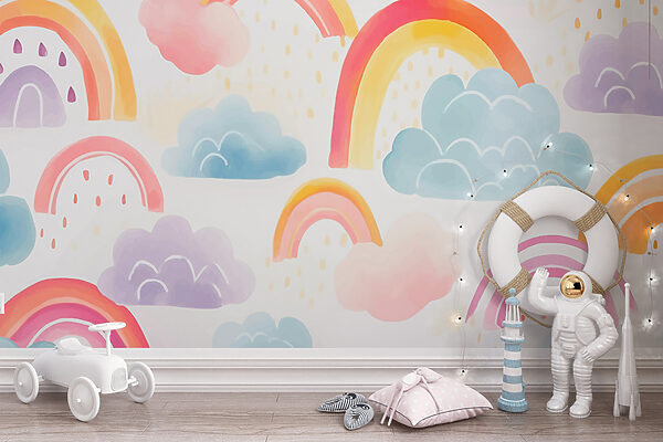 Fototapety Vzor dúhy a oblakov