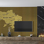 Fototapety Mapa Ukrajiny s líniami a mestami
