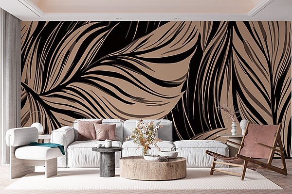 Plynúce línie elegantných listov Fototapety Plynúce línie elegantných listov