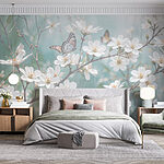 Fototapety Motýľ na bielom kvete