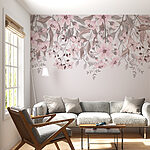 Fototapety Ružové kvety a listy