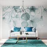 Fototapety Priehľadné kvety s listami