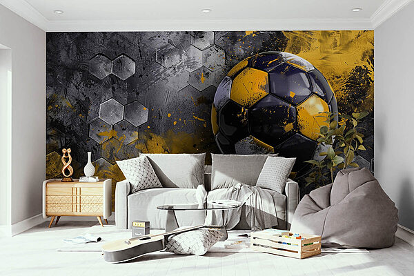 Futbalová lopta na stene Fototapety Futbalová lopta na stene