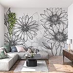 Fototapety Skupina kvetov s listami