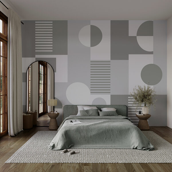 Sivý a biely geometrický vzor Fototapety Sivý a biely geometrický vzor