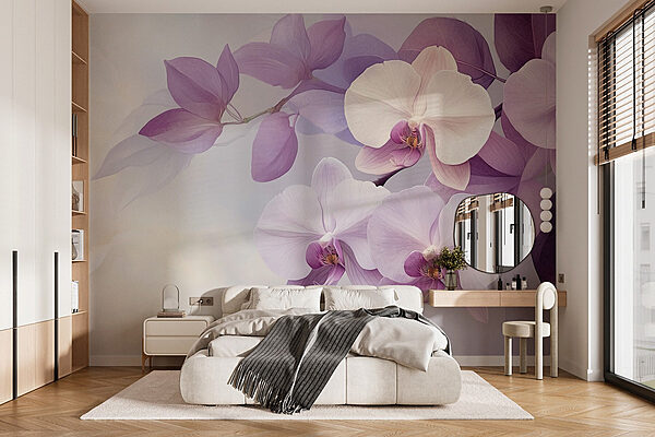 Jemné fialové orchidey v jemných odtieňoch Fototapety Jemné fialové orchidey v jemných odtieňoch
