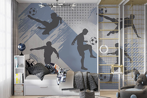 Skupina mužov hrajúcich futbal Fototapety Skupina mužov hrajúcich futbal