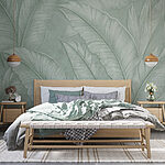 Fototapety Jemné zelené vzory listov vytvárajú pokoj