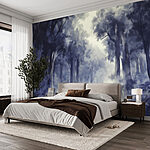 Fototapety Hmlistý les so stromami