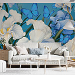 Fototapety Kvetinová elegancia so živými motýľmi