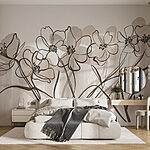 Fototapety Línia kvetov na bielom pozadí