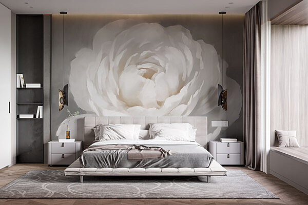 Fototapety Biely kvet s listami