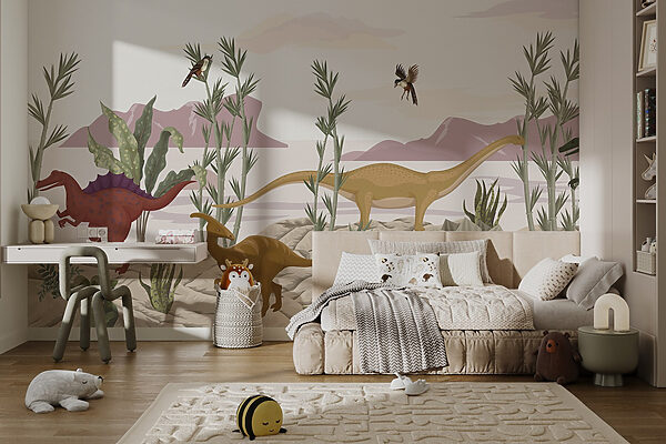 Fototapety Fototapety Skupina dinosaurov v púšti (Katalógové číslo: w03562)