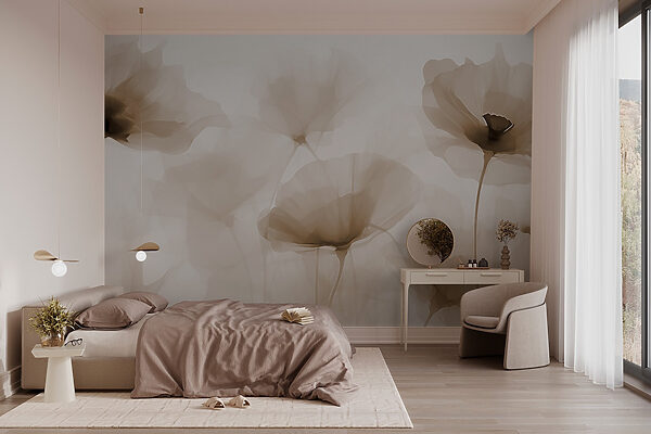 Fototapety Skupina kvetov na bielom pozadí