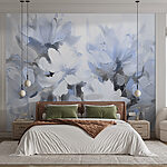 Fototapety Maľba kvetov na bielom pozadí