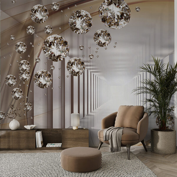 Fototapety Drahokamy plávajúce v nekonečnom tuneli