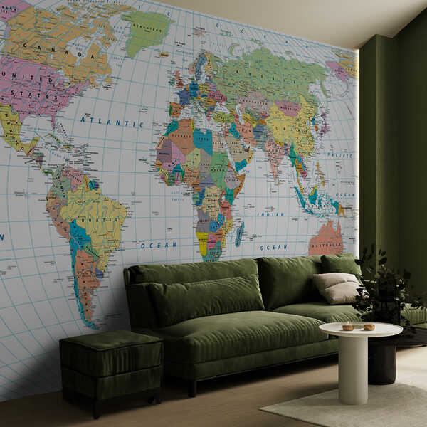 Fototapety Mapa Austrálie s čiernym textom