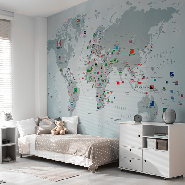 Fototapety Mapa Austrálie s vlajkami