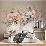 Fototapety Maľba kvetov na bielom povrchu