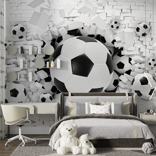 Fototapety Fototapety Futbalové lopty prerazili stenu (Katalógové číslo: u70633)
