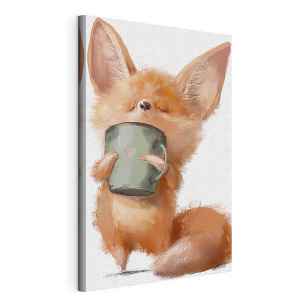 Obraz Líška fennec si vychutnáva teplý nápoj
