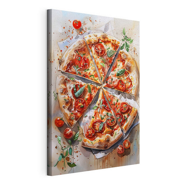 Akvarel s motívom pizze Obraz Akvarel s motívom pizze