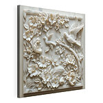 Obraz Biela socha vtákov a kvetov