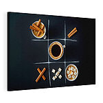 Obraz Hra „Tic Tac Toe“ s kávou a marshmallowmi