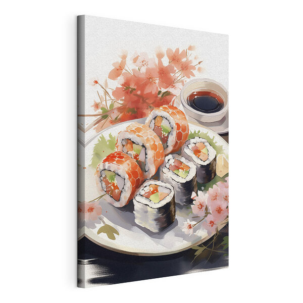 Tanier so sushi a omáčkou Obraz Tanier so sushi a omáčkou