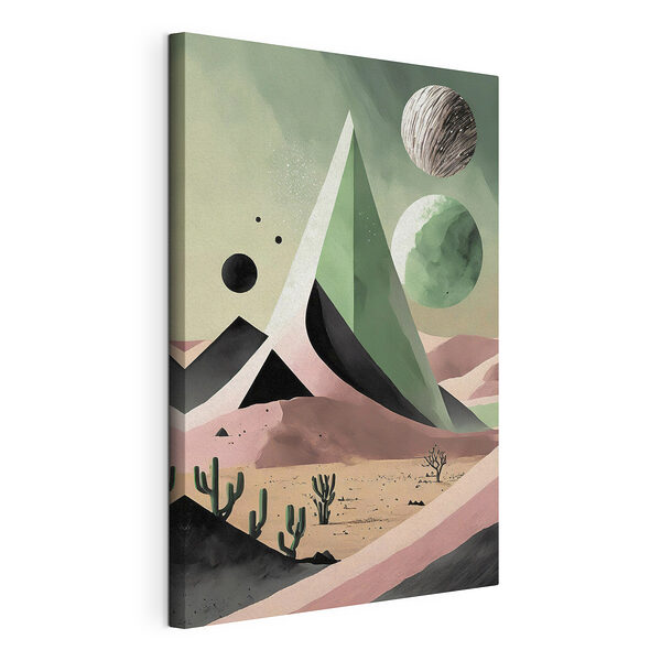 Obraz Obraz Surrealistická púšť s geometrickými tvarmi (Katalógové číslo: s37364)