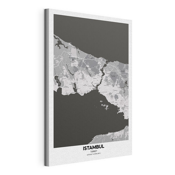 Obraz Mapa Istanbulu v odtieňoch šedej (Katalógové číslo: s37863) Obraz Obraz Mapa Istanbulu v odtieňoch šedej (Katalógové číslo: s37863)
