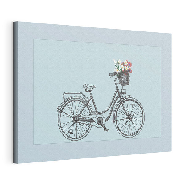 Obraz Bicykel s kvetinami v košíku