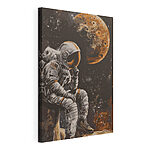 Obraz Astronaut sediaci na skale