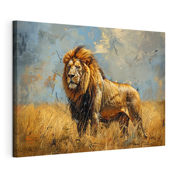 Na savane stojí majestátny lev Obraz Na savane stojí majestátny lev