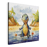Obraz Kresba dinosaura stojaceho vo vode