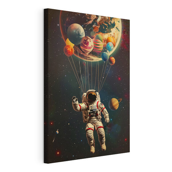 Obraz Obraz Astronaut vznášajúci sa vo vesmíre s balónikmi (Katalógové číslo: s40185)
