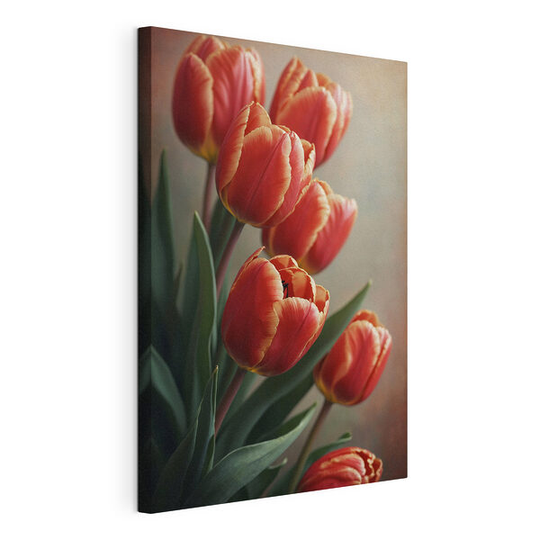 Skupina červených tulipánov Obraz Skupina červených tulipánov