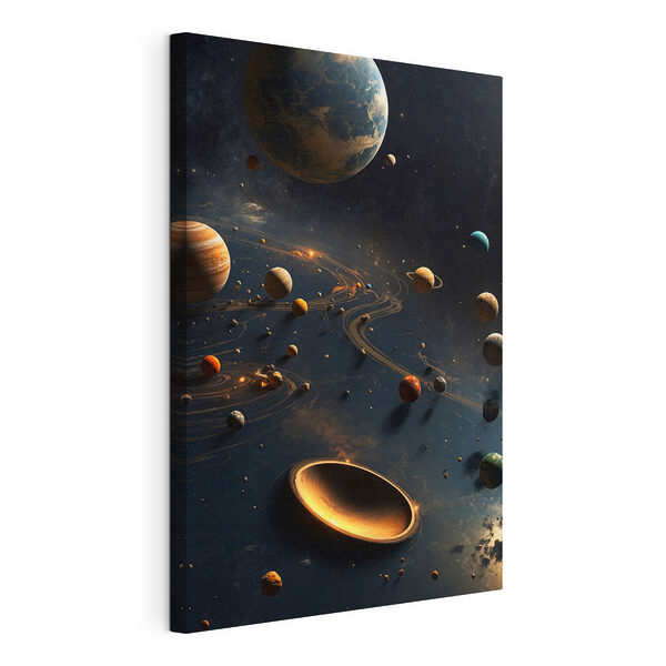 Obraz Obraz Planéty vo vesmíre spolu s planétami a hviezdami (Katalógové číslo: s40699)