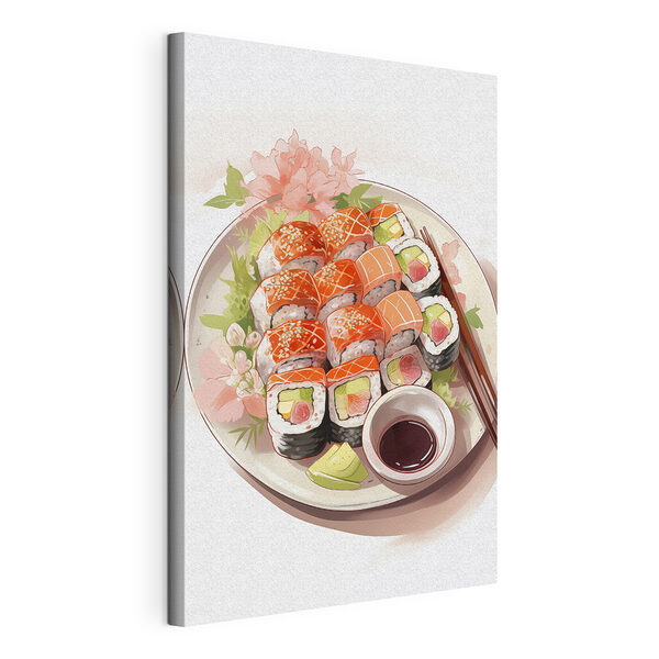 Tanier so sushi a paličkami Obraz Tanier so sushi a paličkami