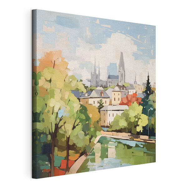 Obraz Obraz mesta so stromami a riekou (Katalógové číslo: s42834) Obraz Obraz Obraz mesta so stromami a riekou (Katalógové číslo: s42834)