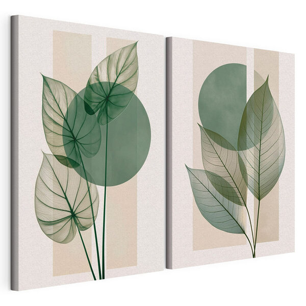 Modulárna tlač na plátno Botanická elegancia v jemných odtieňoch